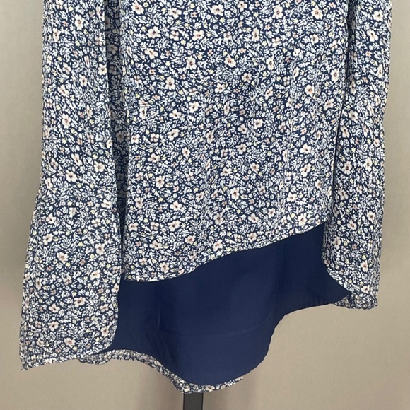 NEW Abercrombie & Fitch Skirt Womens 00 blue floral wrap midi preppy - Picture 3 of 10